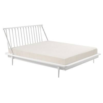 Solid Wood Bed White Queen M8141
