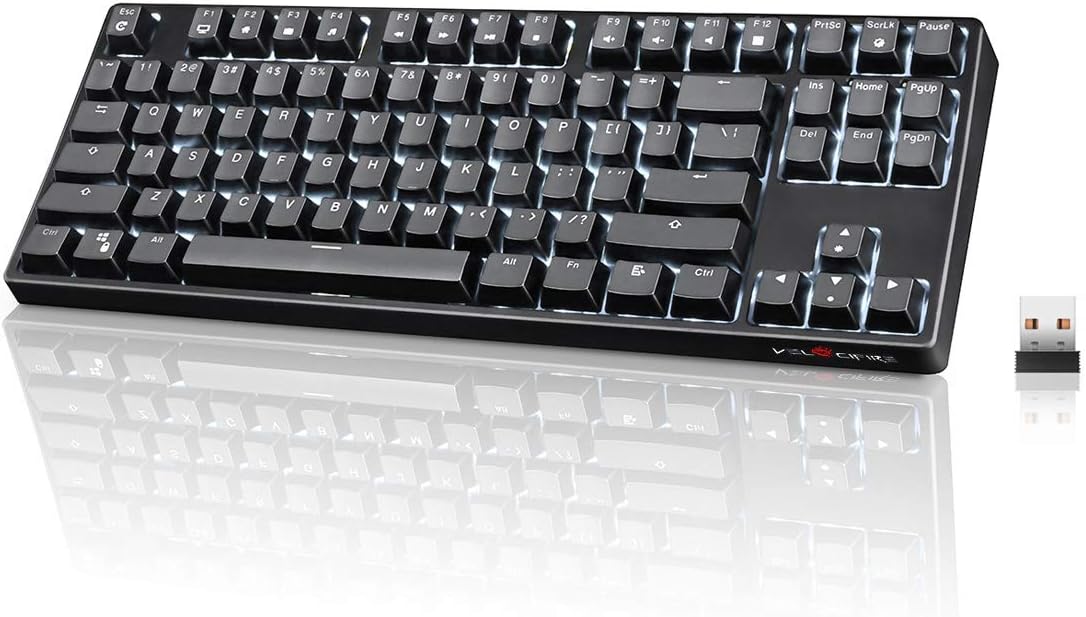 87 Key Wireless Mechanical Gaming Keyboard with Red Switches Z6483