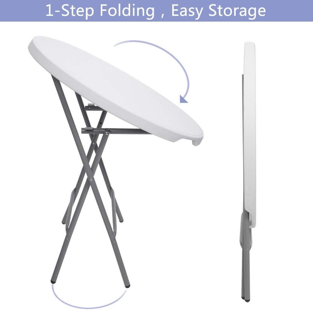White Granite 32 Round Folding Plastic Table G309