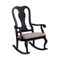 Black with Natural Linen Rocking Chair F351