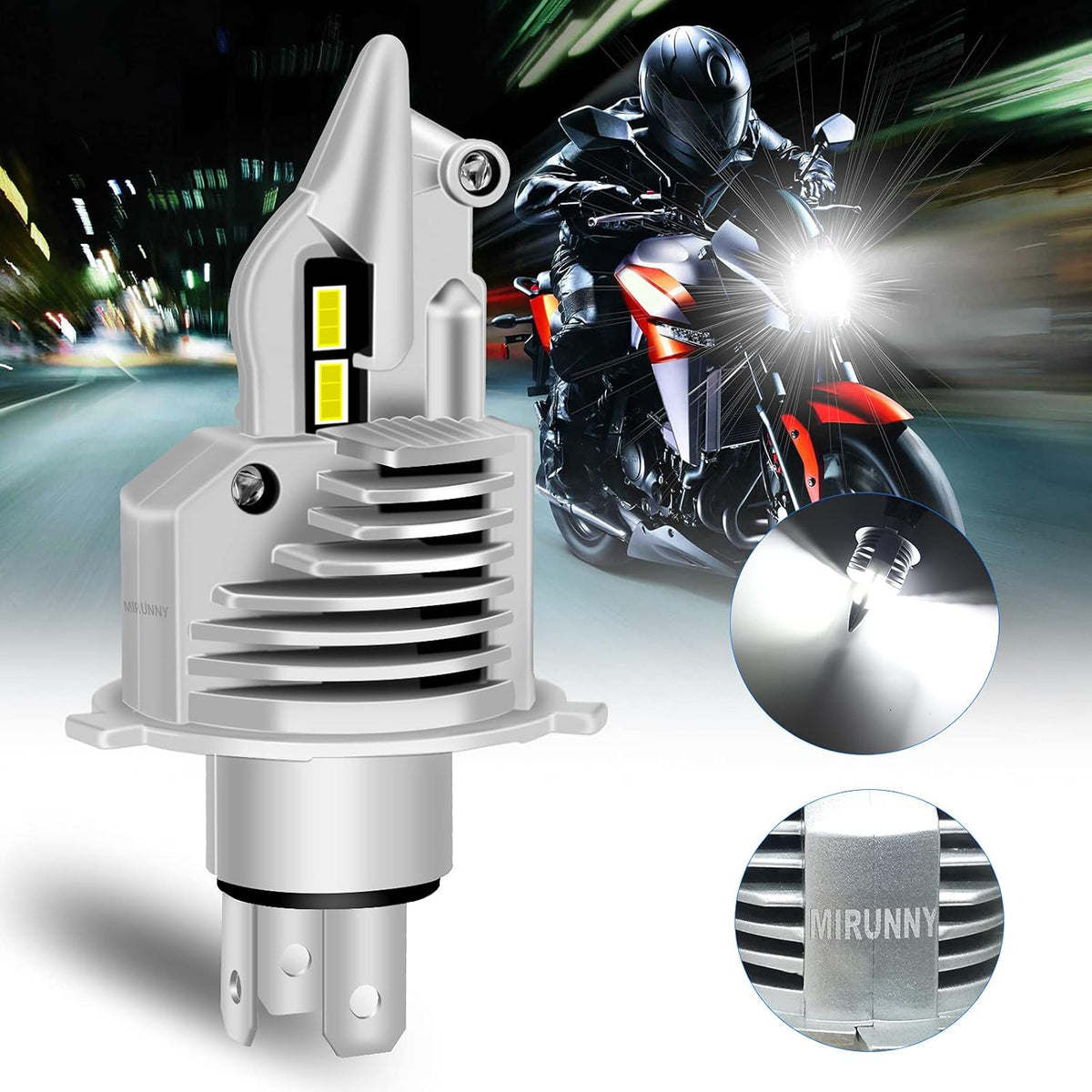 6000K Cool White H7 LED Headlight Bulbs Pack of 2 U2731