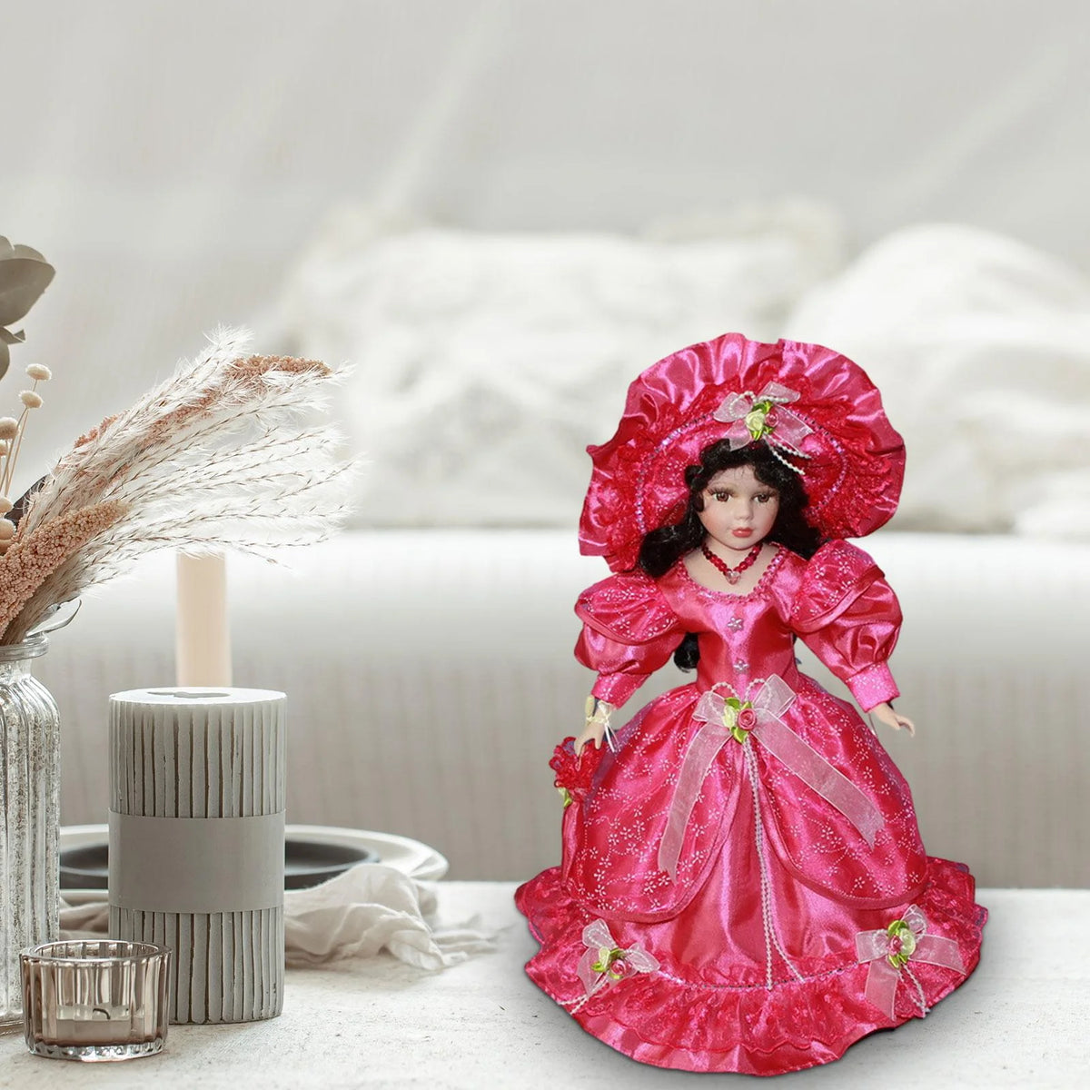 Pink Ceramic Doll Porcelain Figures K278