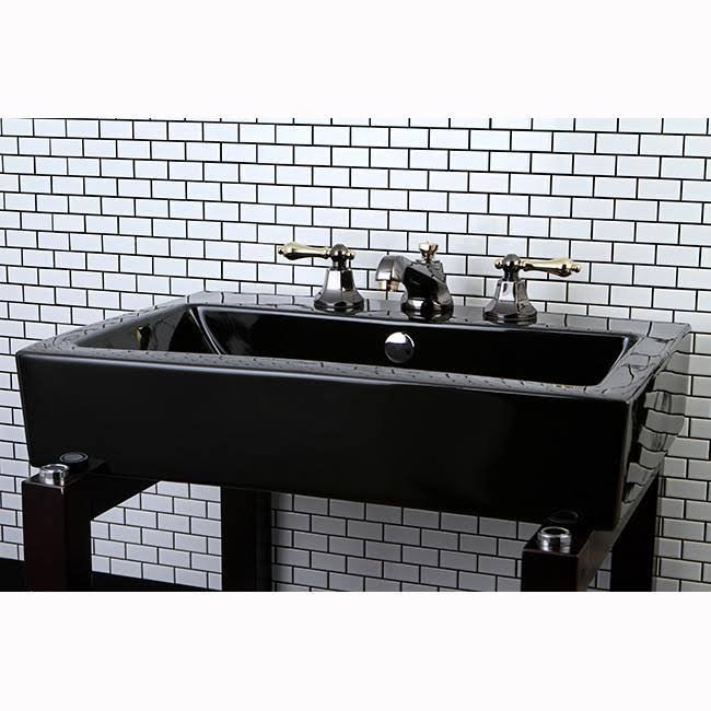 Polished Chrome/Black Nickel Widespread Lavatory Faucet with Brass Pop Up D3531
