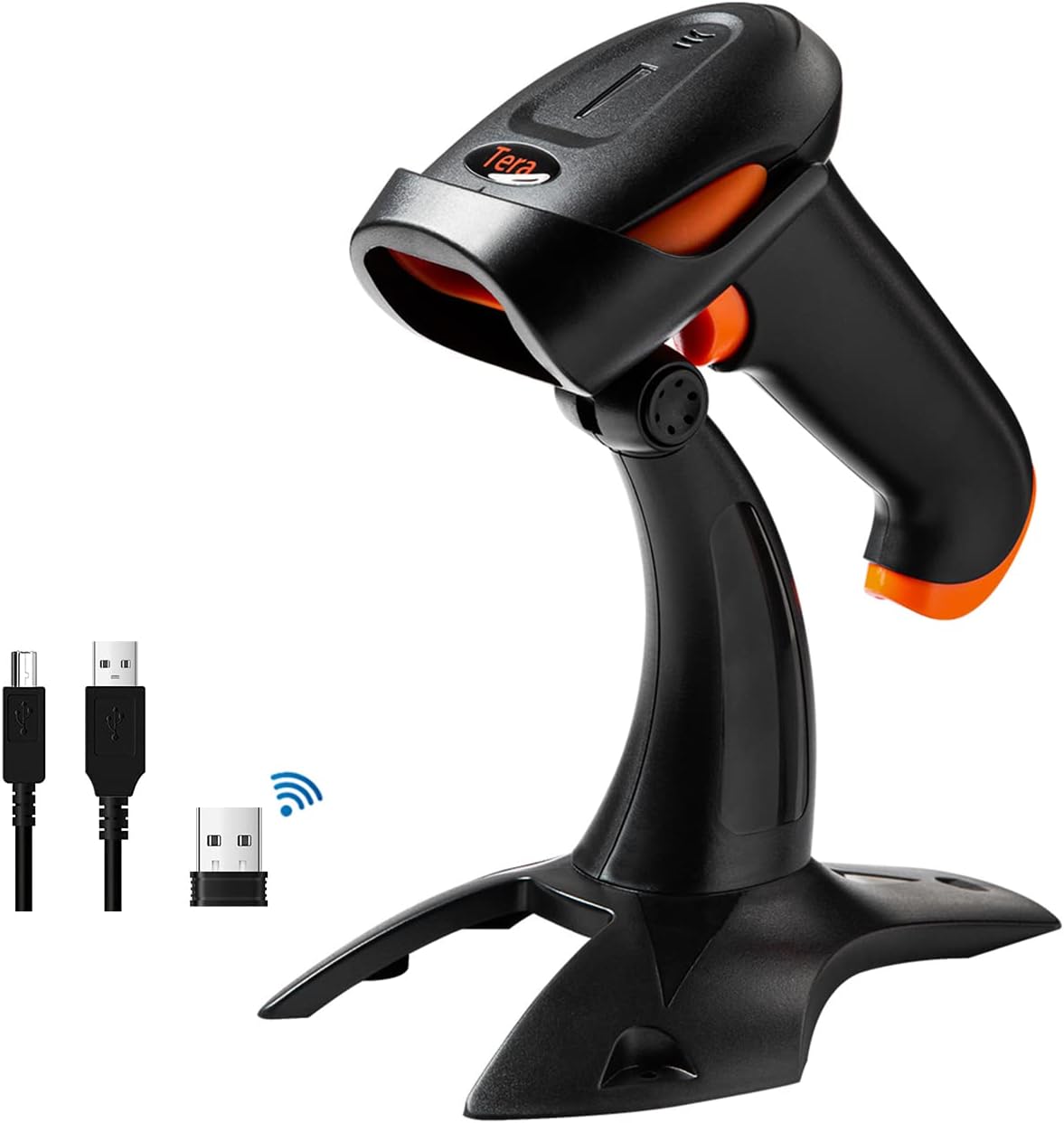 2D QR Barcode Scanner with Stand, Bluetooth & 2.4GHz Wireless & USB Wired, Pack of 2 Y545