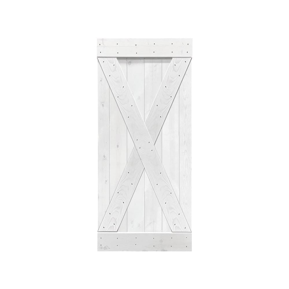 36 in. x 84 in. Solid Knotty Pine Wood Interior Sliding Barn Door Slab L6214