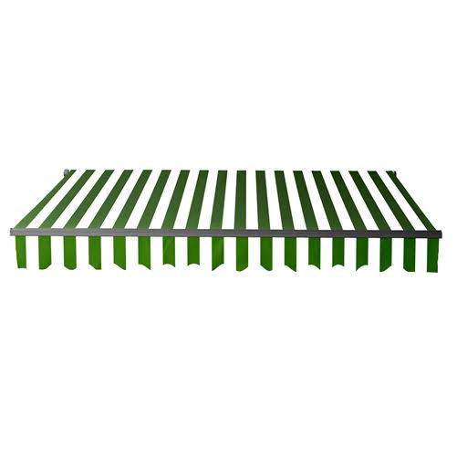 Black Frame Motorized Retractable Patio Canopy Awning 16x10 Green/White L787