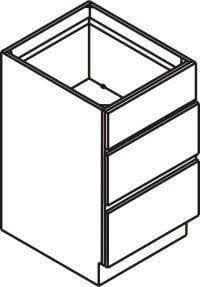 Snow White 21 inch Wide 3 Drawer Base Cabinet J70739