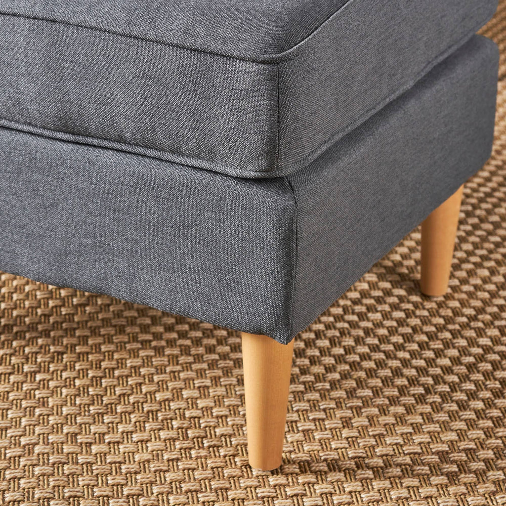 Gray Fabric Ottoman Bench R202