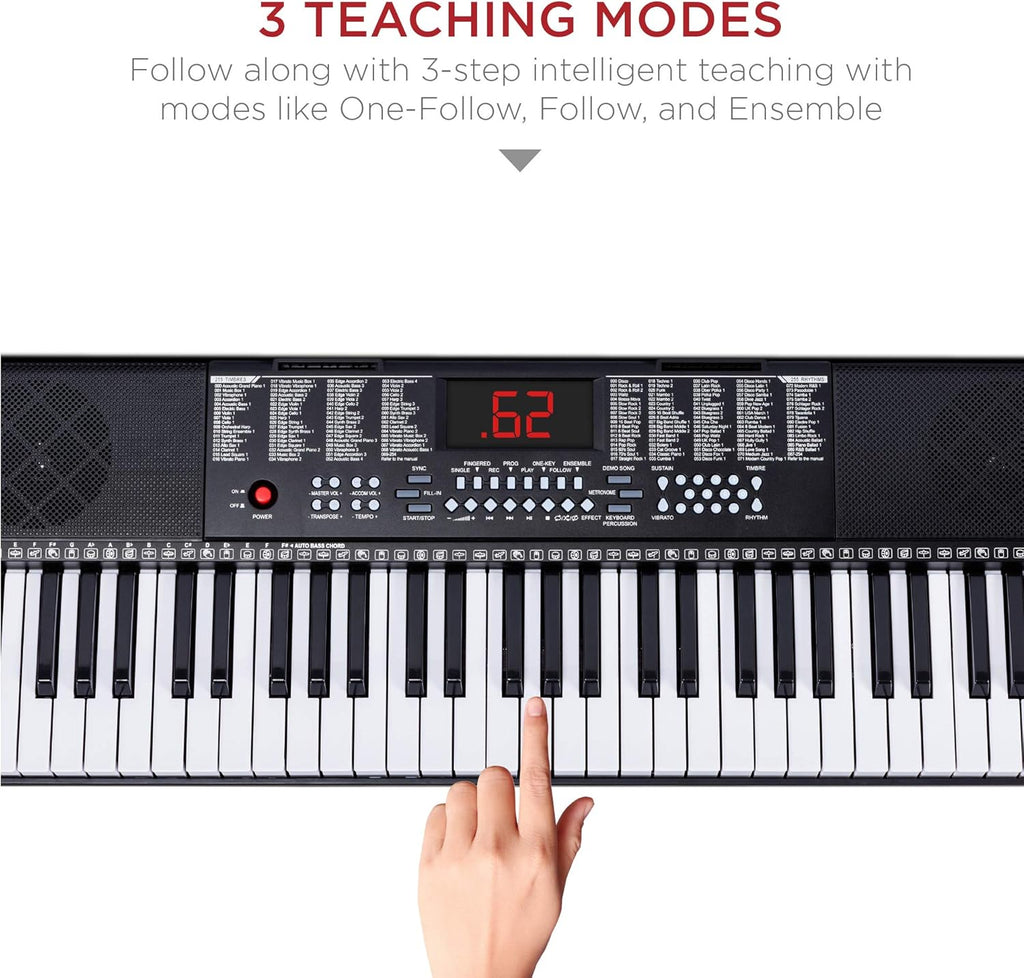 61-Key Electronic Keyboard Set with Stand, Bench, Headphones, Microphone M5637