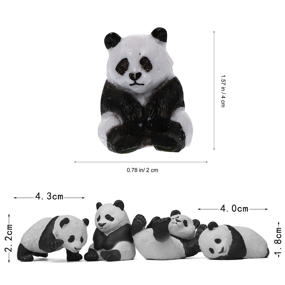 12Pcs Miniature Panda Dolls E505