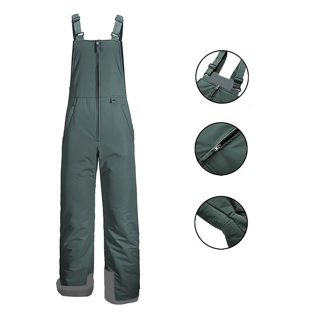 Water-Resistant Windproof Thicken Ski Pants with Snow Gaiters C6967