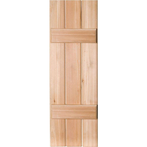 12 in. x 30 in. Pine Board and Batten Shutters Pair Unfinished D978