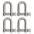 Stainless Steel D Shackle 7/8 inch 4-Pack R1137