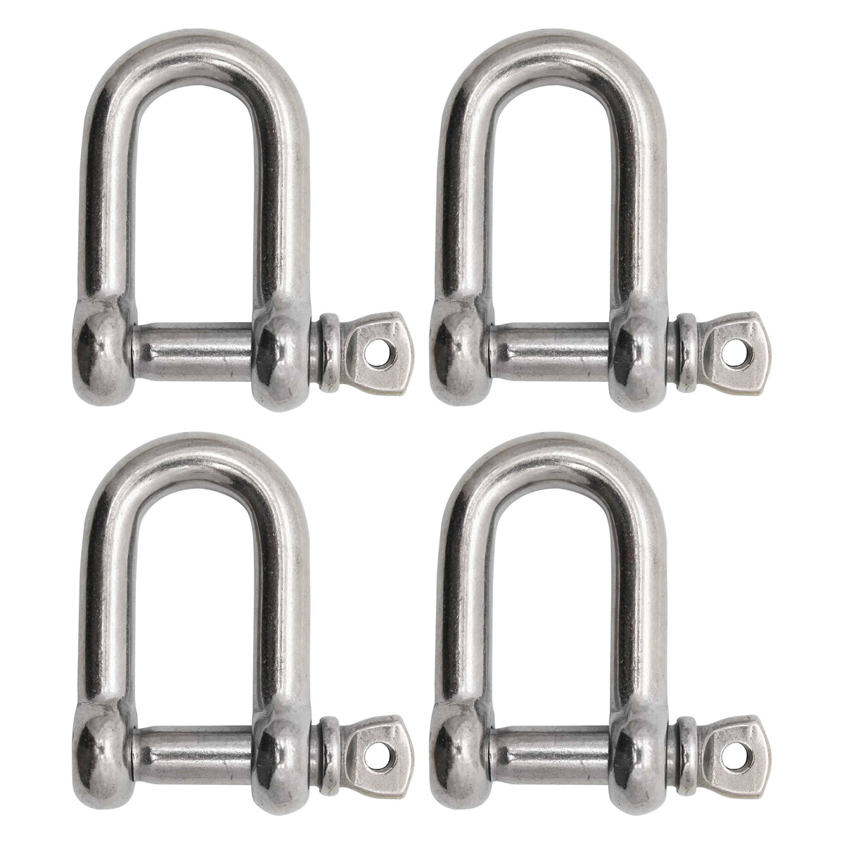 Stainless Steel D Shackle 7/8 inch 4-Pack R1137