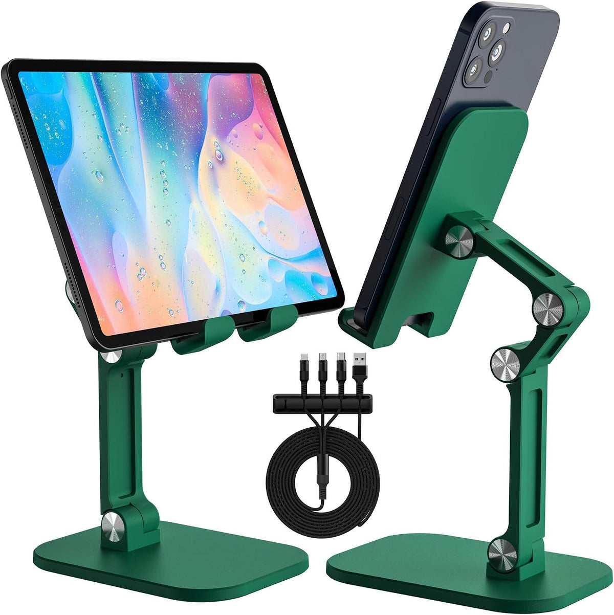 3 in 1 Fast Charging Cable and Foldable Phone Stand with Cable Organizer O605734