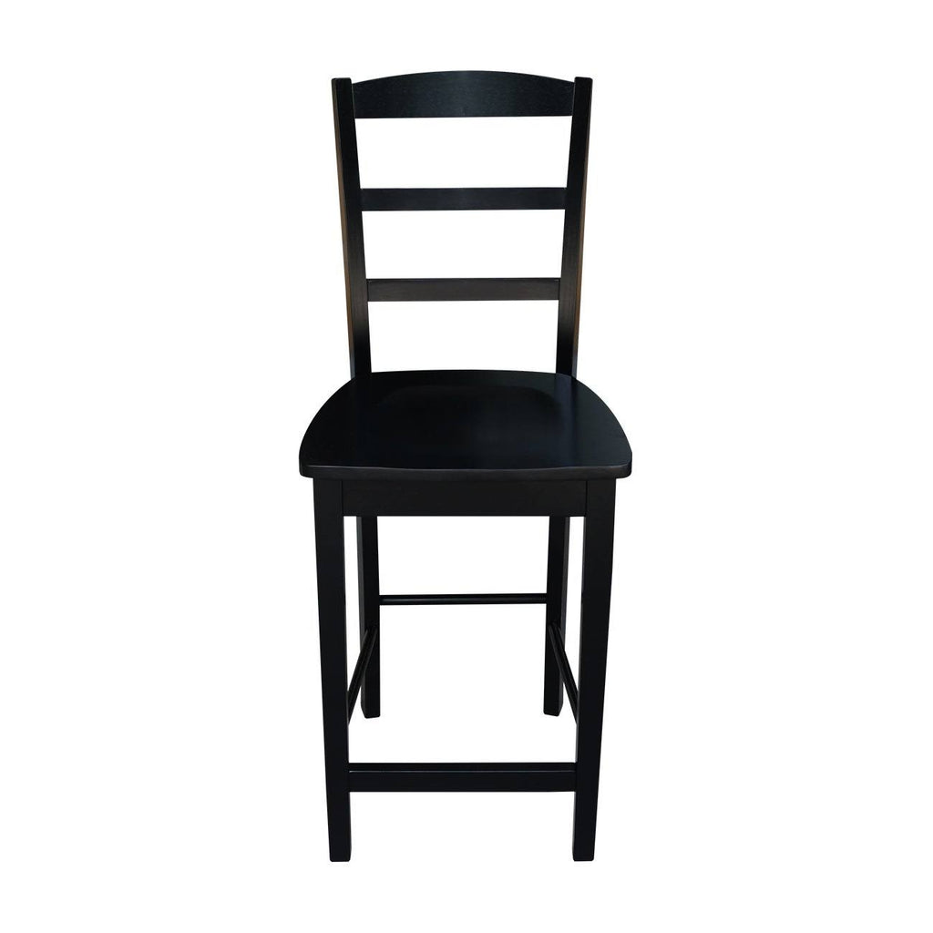 Round Pedestal Gathering Height Table with 2 Counter Height Stools, Black N504