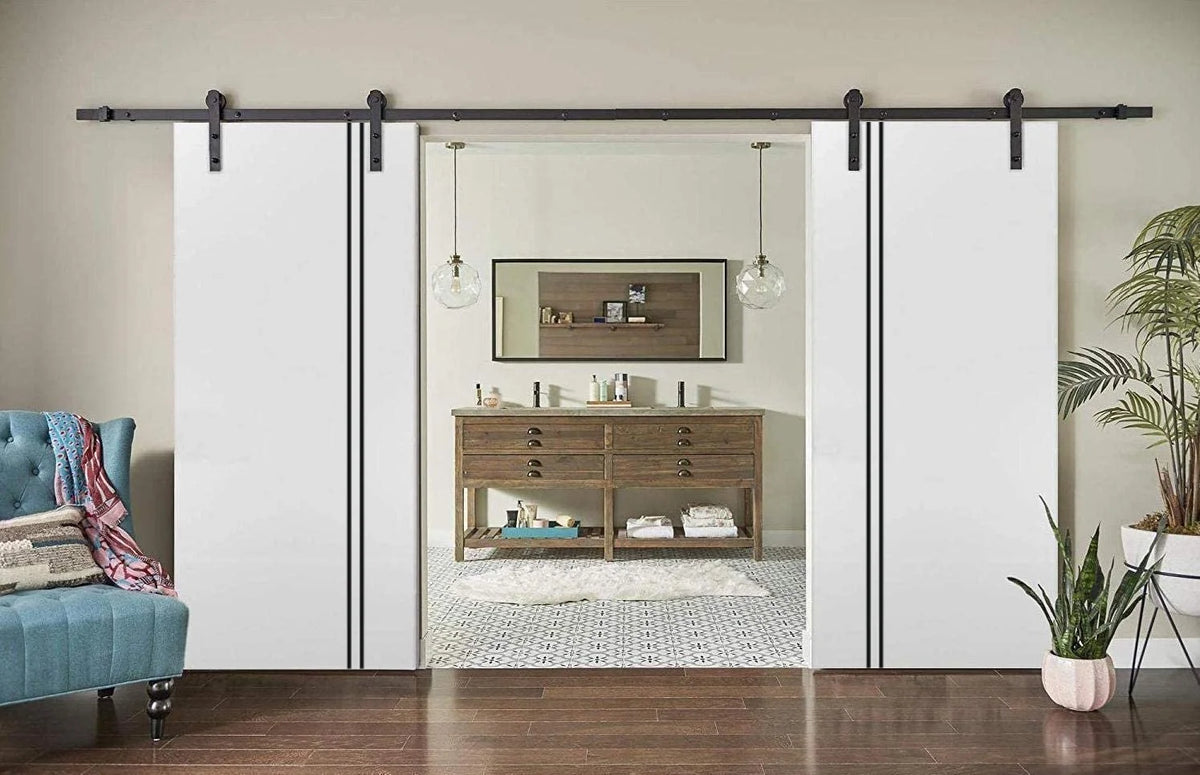 Double Barn Door 36 x 80 inches with Frosted Glass Y215487