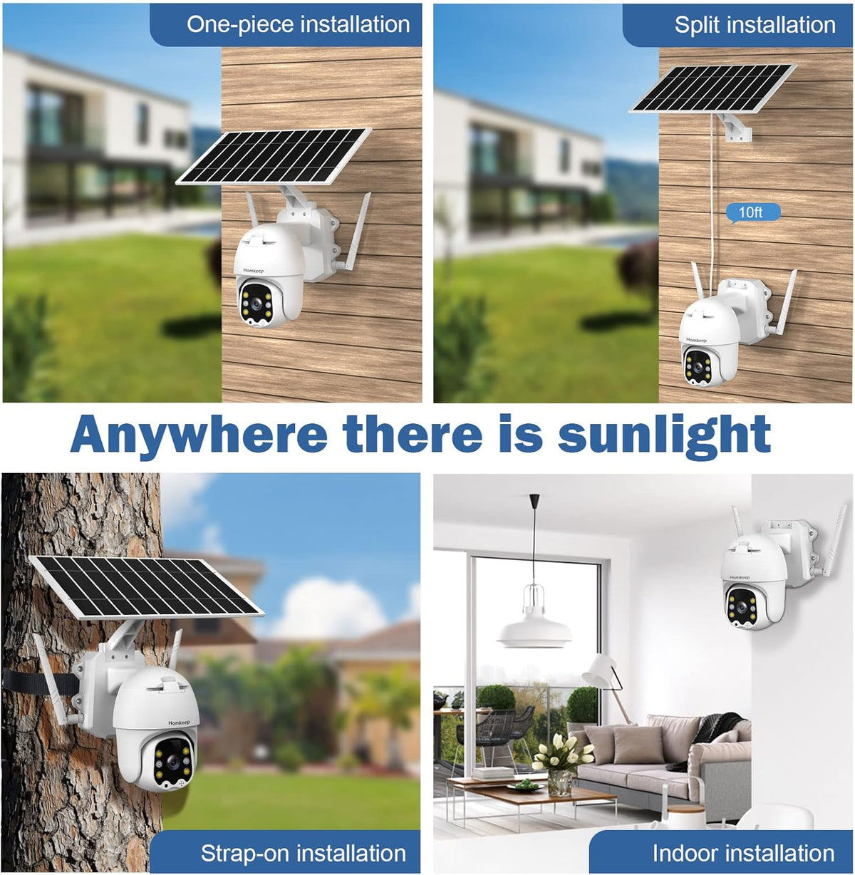 Wireless PTZ 360° View 1080P Security Camera with Full Color Night Vision W301369