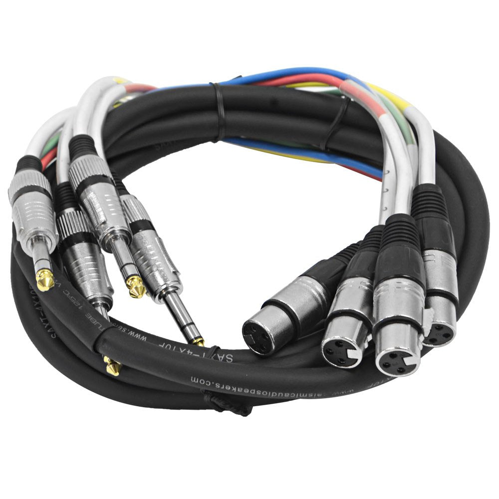 8 Channel 15' XLR Female to 1/4 TRS Snake Cable S29666