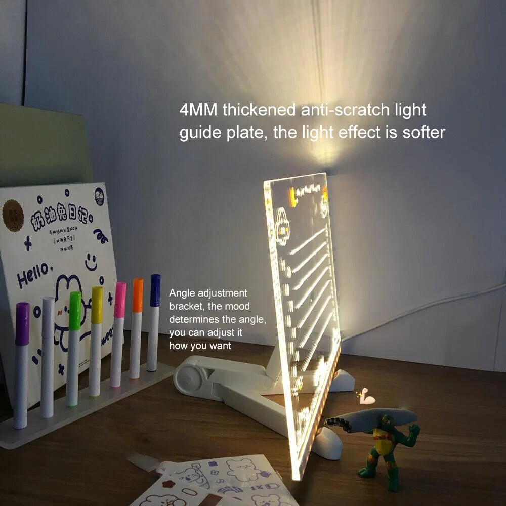 Acrylic Message Note Board LED Lamp O637