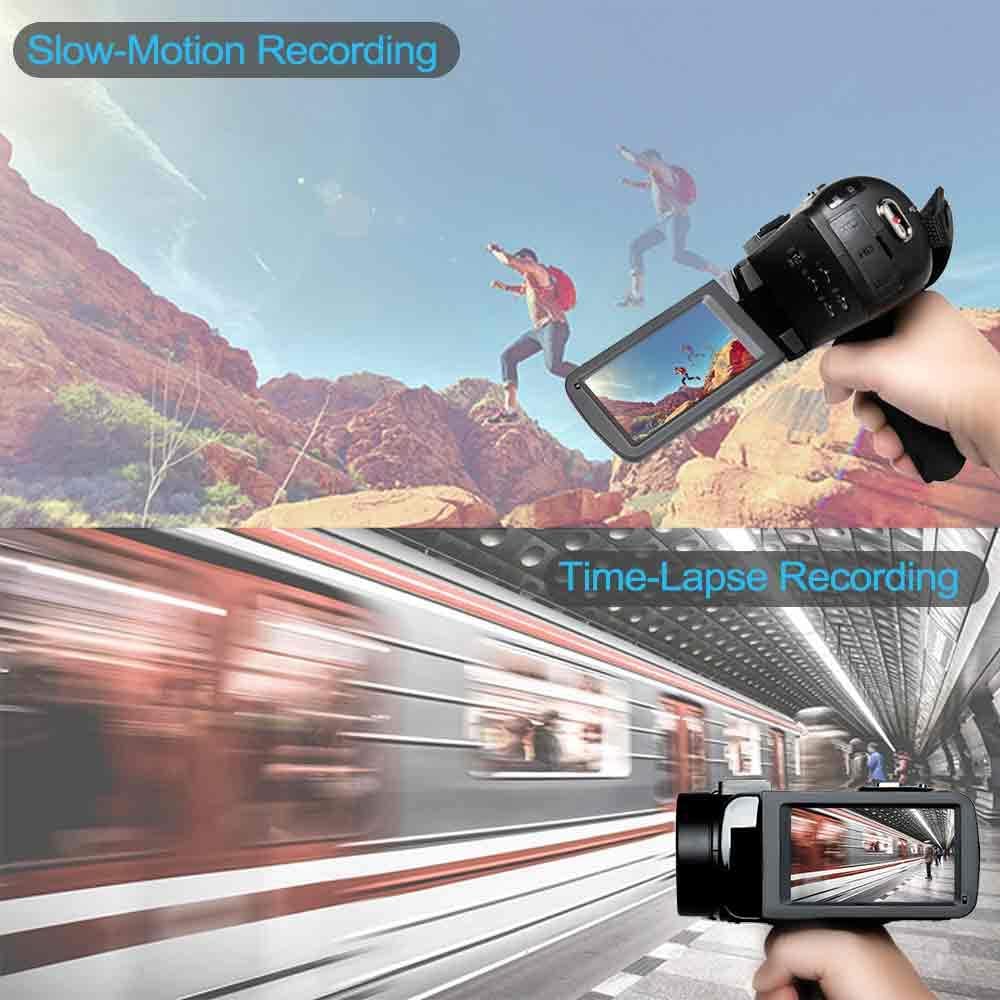FHD 1080P 30FPS 24MP 16X Digital Zoom 3 Inch Touch Screen Video Camera Camcorder with Remote Control and Tripod V185