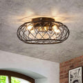 Low Profile Black Bladeless Ceiling Fan with Lights Remote Control N324