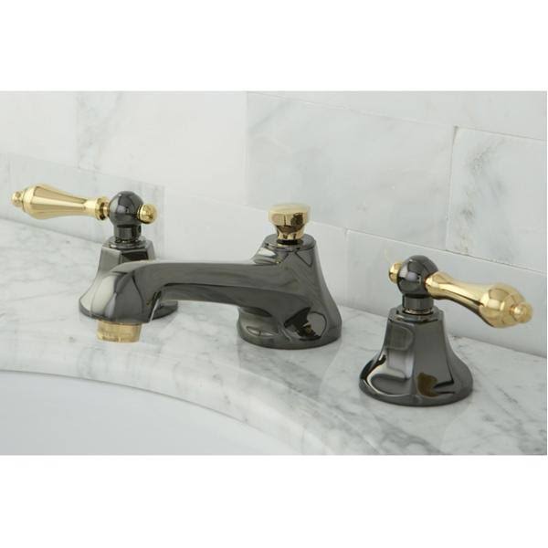 Polished Chrome/Black Nickel Widespread Lavatory Faucet with Brass Pop Up D3531