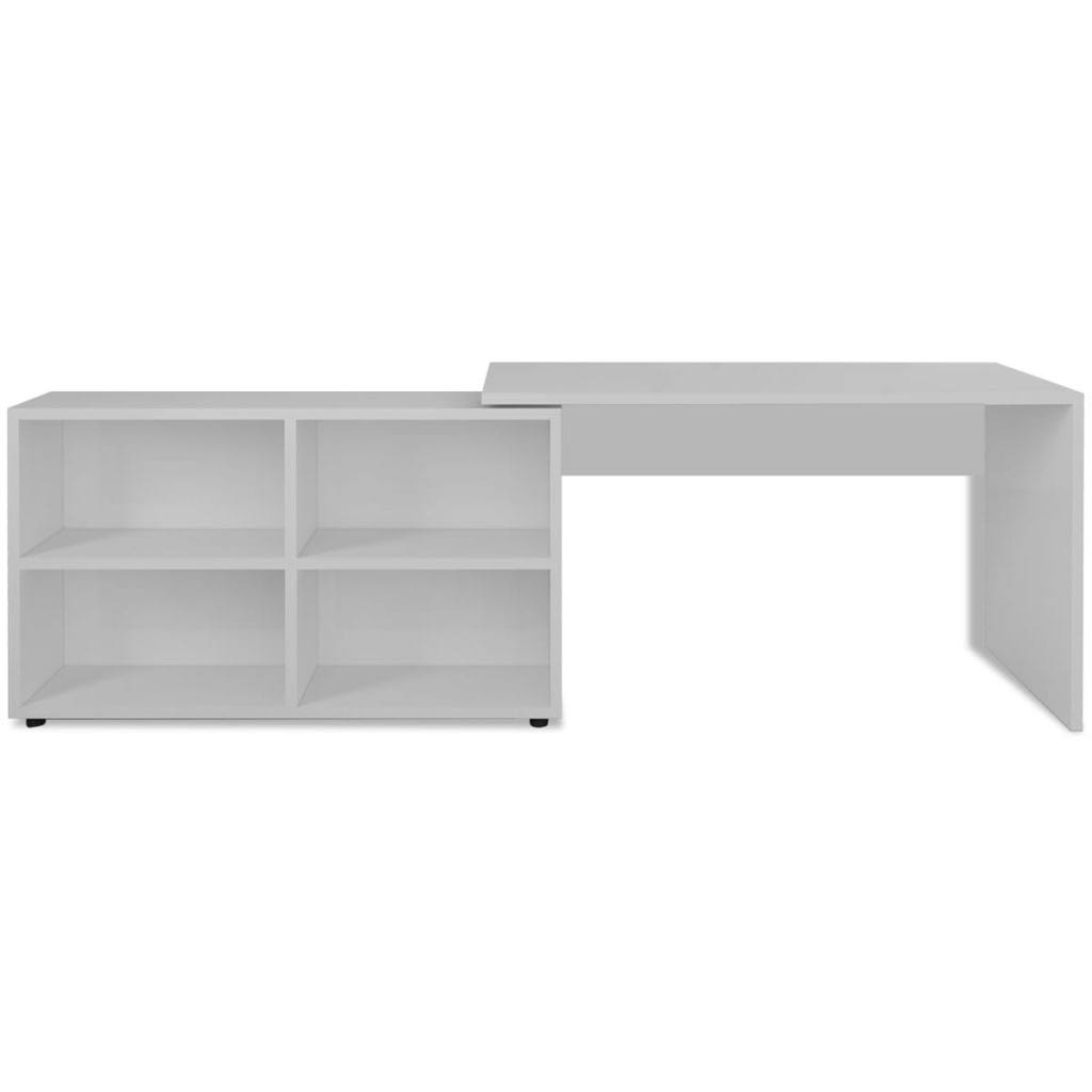 Corner Desk 4 Shelves White J41109