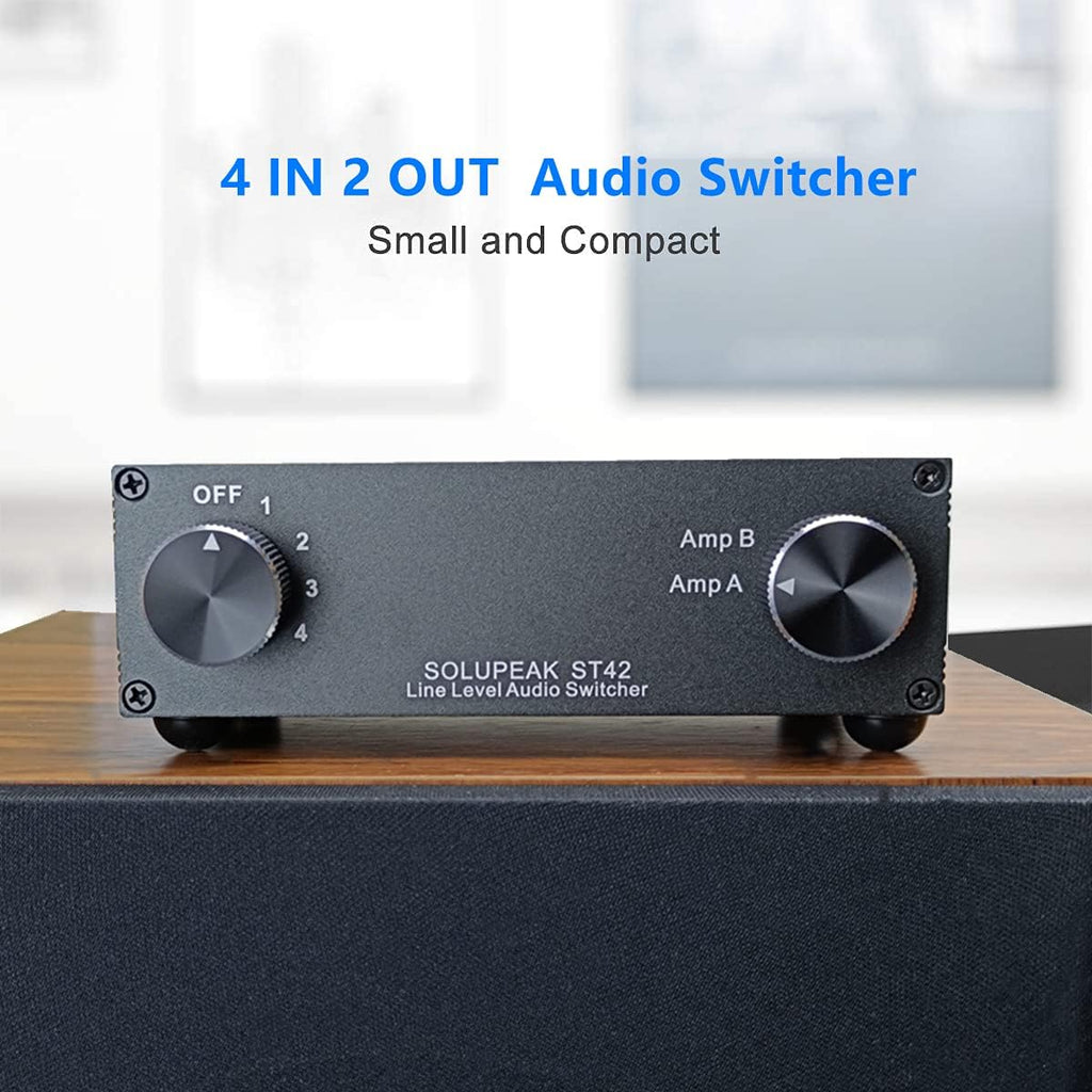 4-Way RCA Audio Switch Splitter Box T208