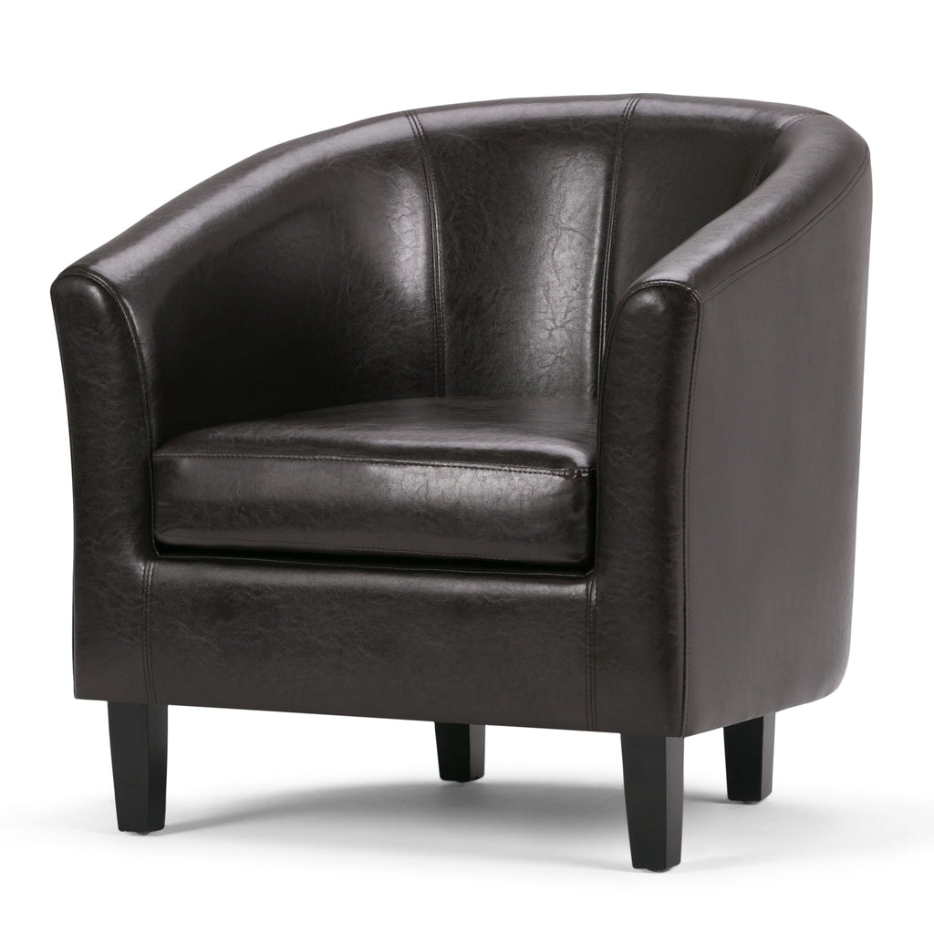 Brown Faux Leather Tub Chair A897934