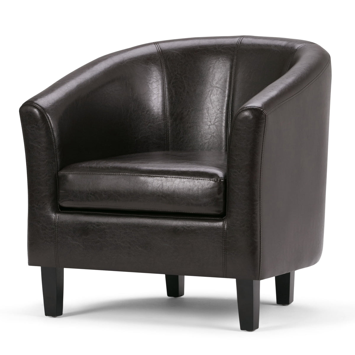 Brown Faux Leather Tub Chair A897934