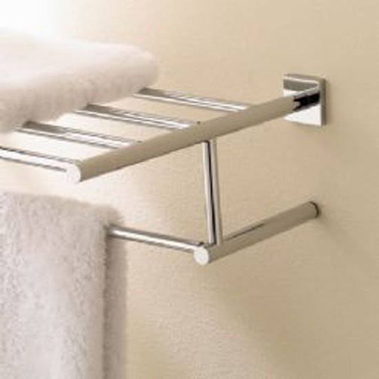 23 5/6 inch x 11 1/2 inch x 5 1/4 inch Chrome Towel Rack C80933