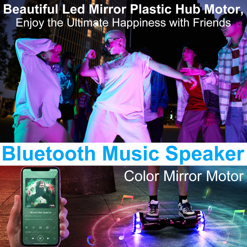 Pink 6.5" Self Balancing Scooter with Bluetooth Speakers & LED Light X468950