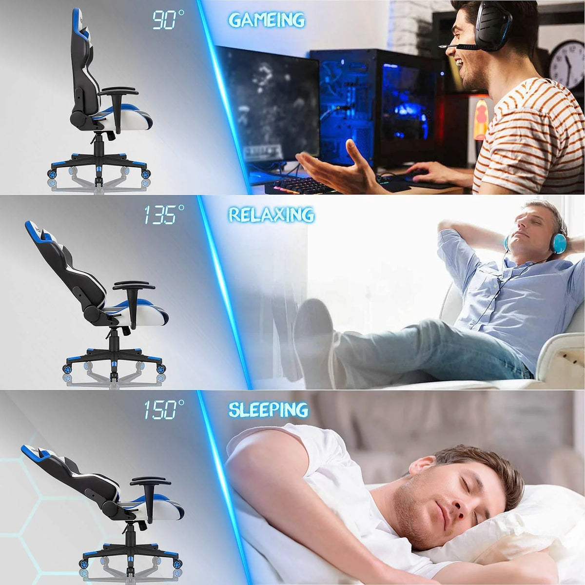 Ergonomic High Back PU Leather Gaming Chair J42769