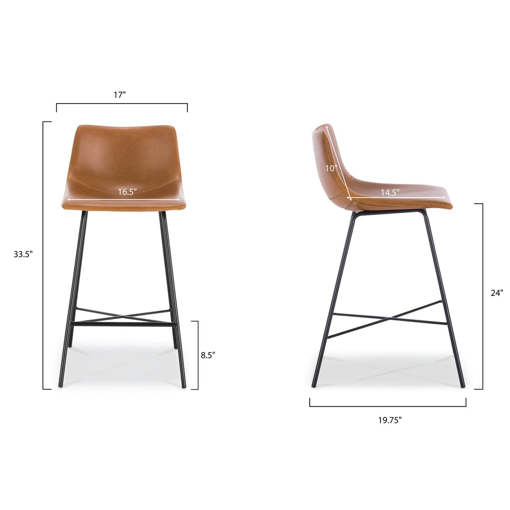 Brown Poly & Bark Counter Stool Set of 3 C72267