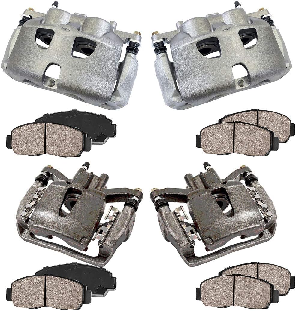 Front + Rear 4 Loaded OE Calipers with Ceramic Brake Pads Kit Z298036