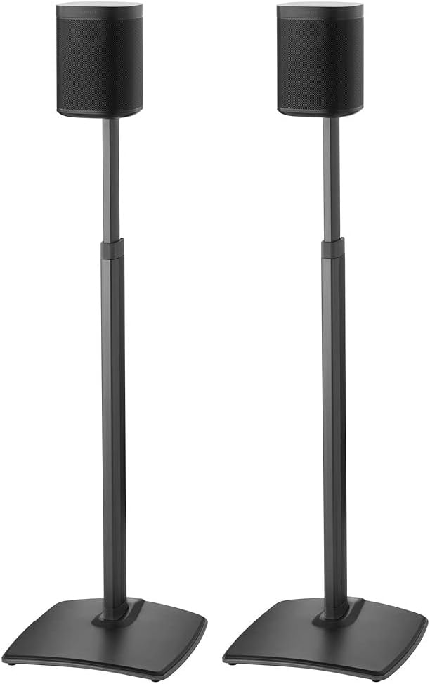 Black Pair Adjustable Height Wireless Speaker Stands T63096