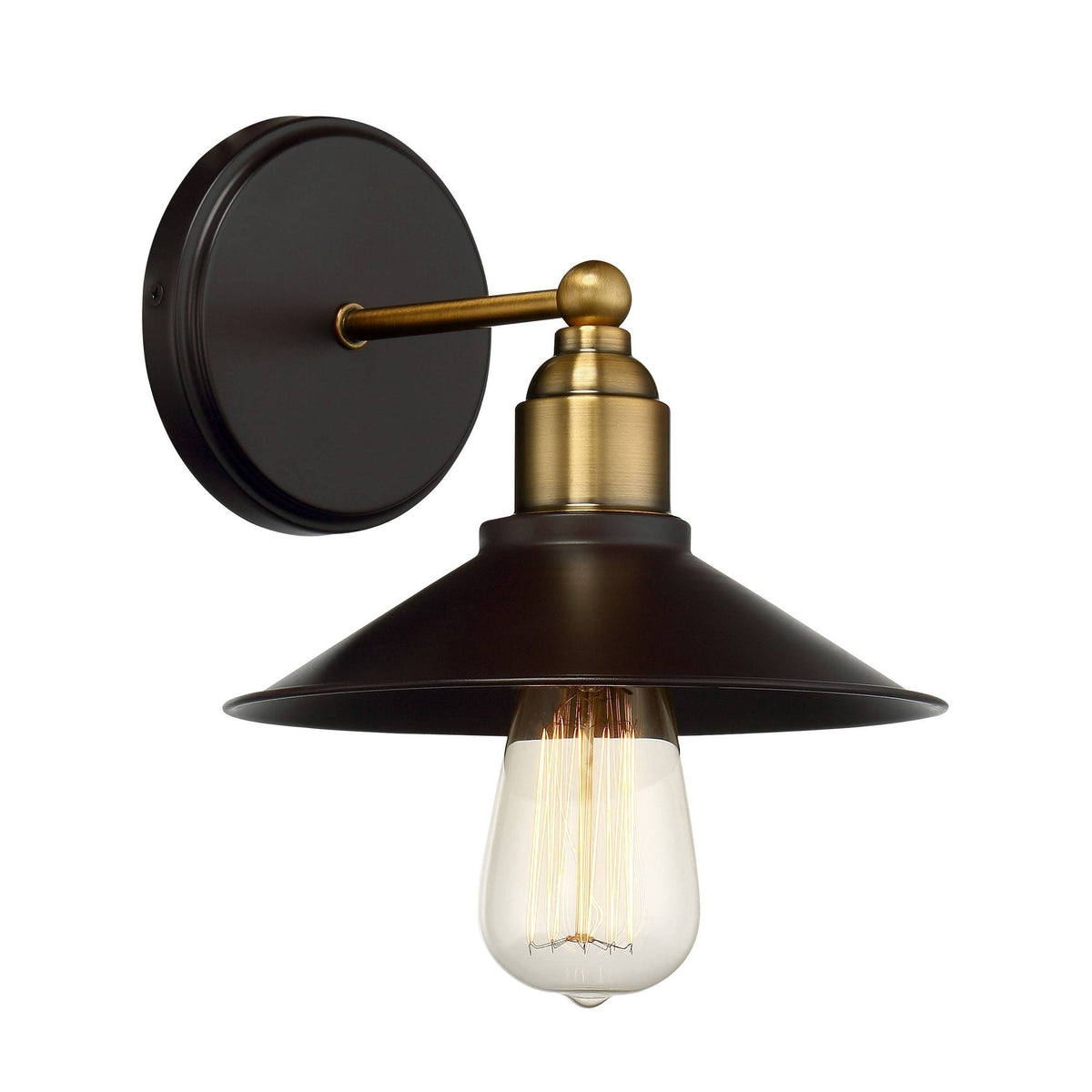 Oiled Rubbed Bronze Sconce with Brass Accents N51158