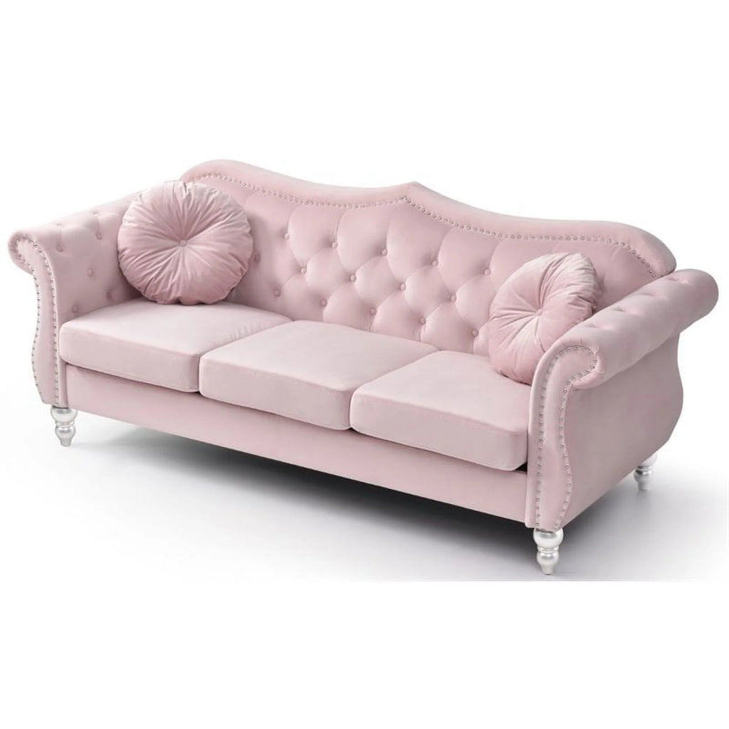 Pink 2-Piece Sofa and Loveseat Furniture Set D583