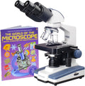 Binocular Compound Microscope, 40X-2000X Magnification, LED Illumination, Abbe Condenser, Double-Layer Mechanical Stage E6913