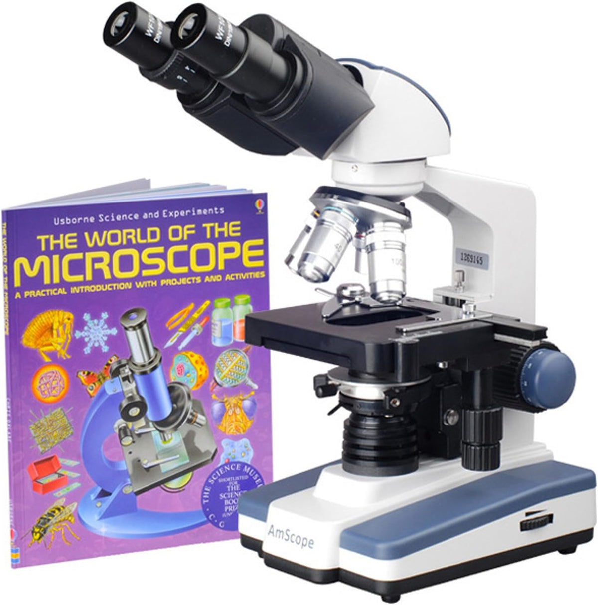 Binocular Compound Microscope, 40X-2000X Magnification, LED Illumination, Abbe Condenser, Double-Layer Mechanical Stage E6913