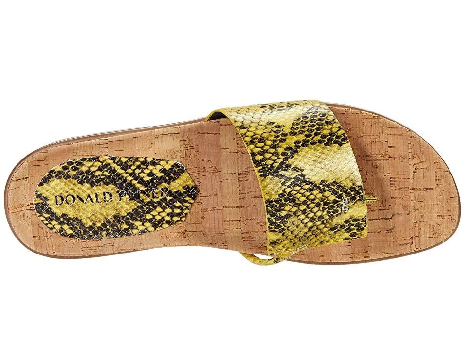 Snake-Embossed Leather Slide F7686