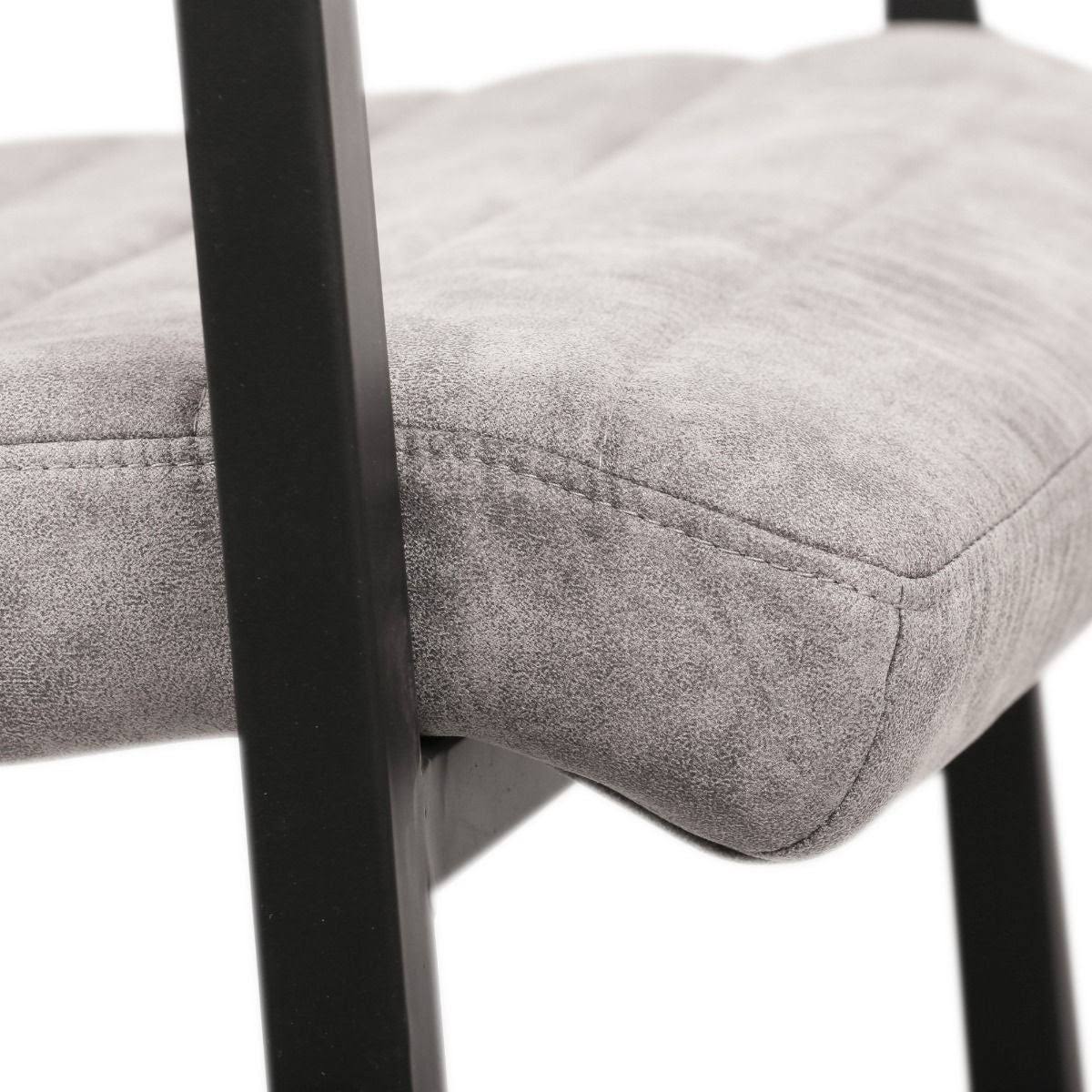 Set of 2 Modern Dining Side Chair with Leatherette - Black Grey X57490