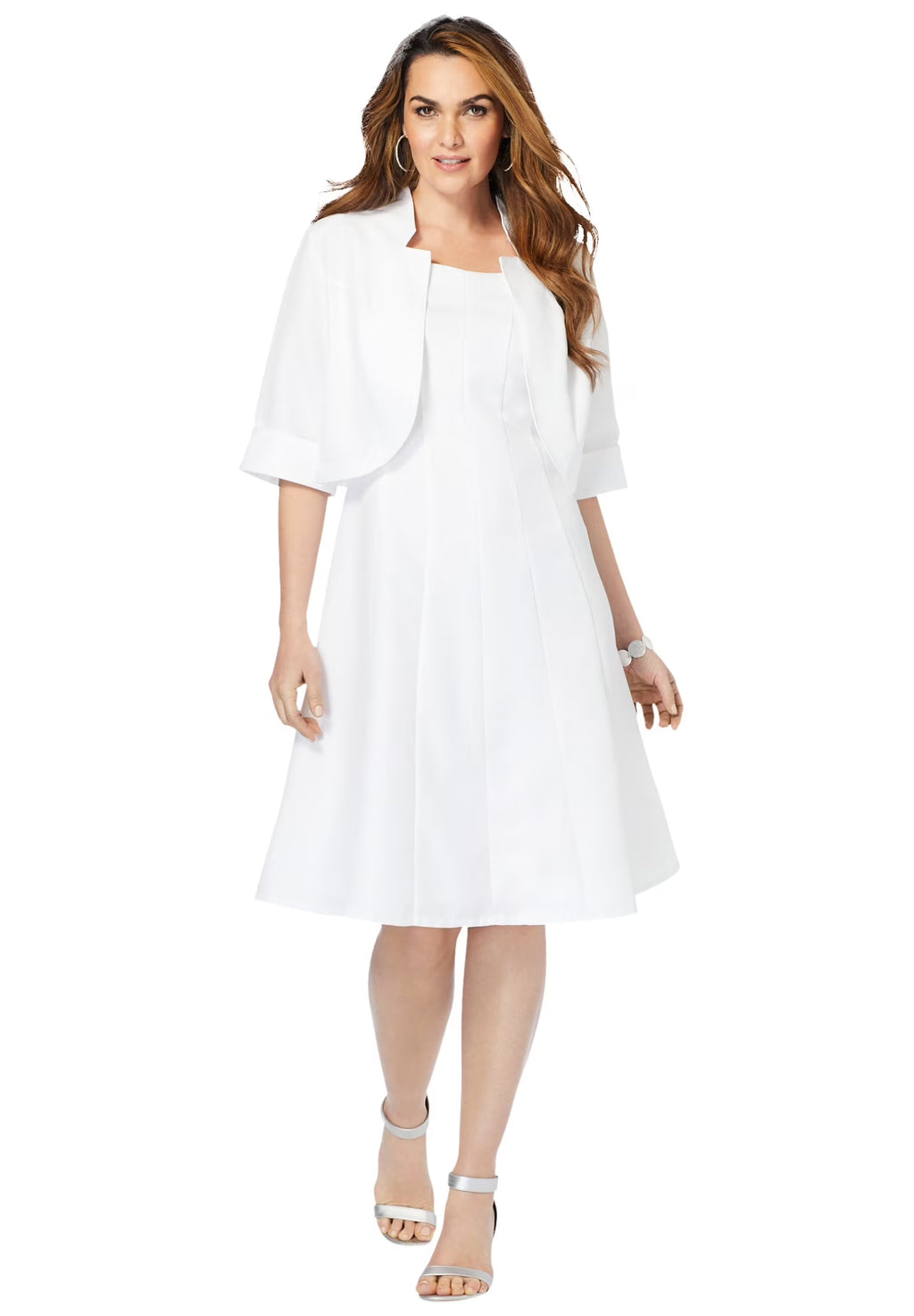 Plus Size Petite Fit-And-Flare Jacket Dress S91846