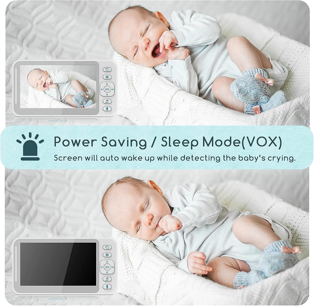 White 4.3 inch LCD Video Baby Monitor with Camera and Audio F920745
