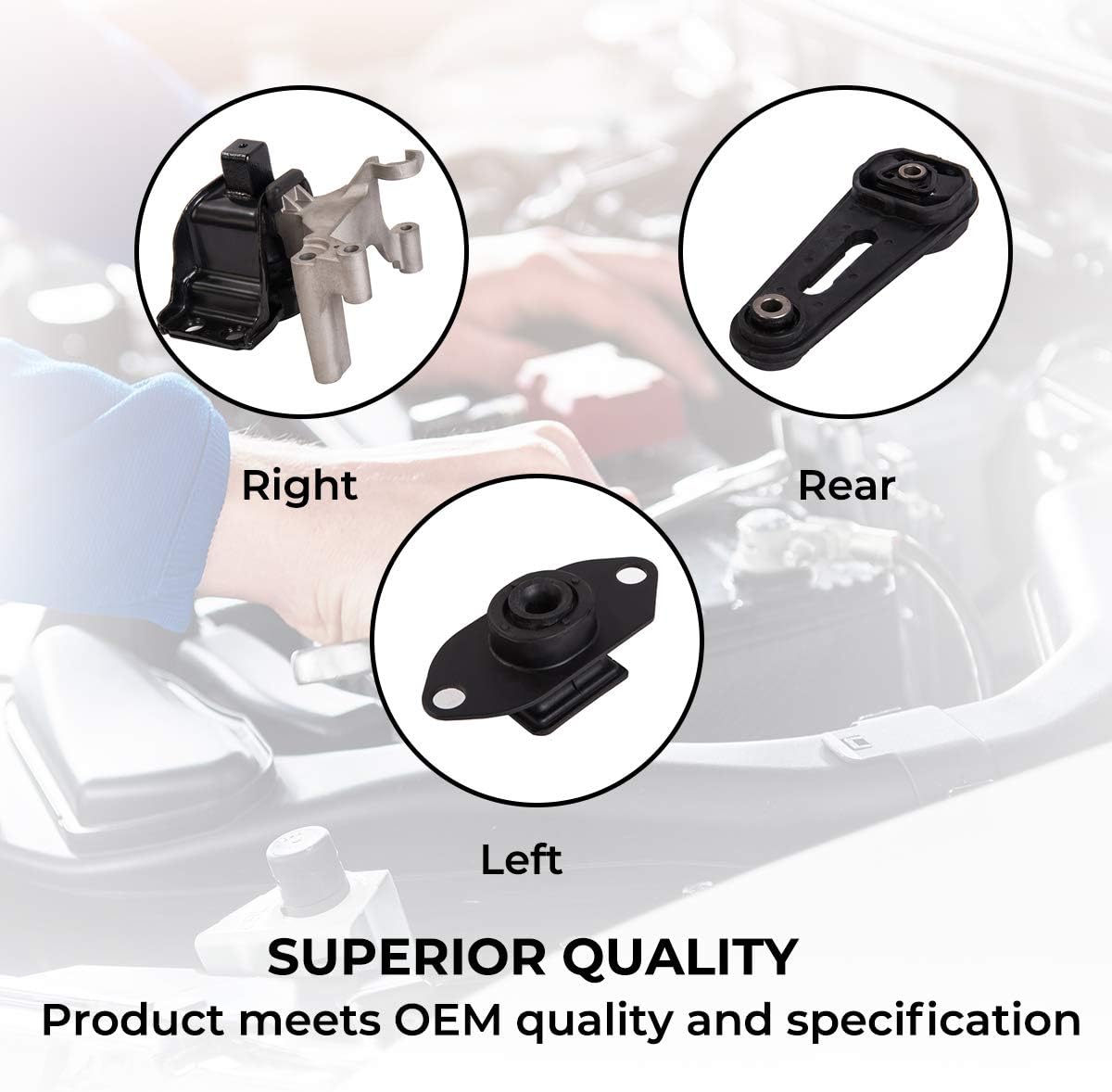 Engine Motor Mount Set Pack of 2 J49043