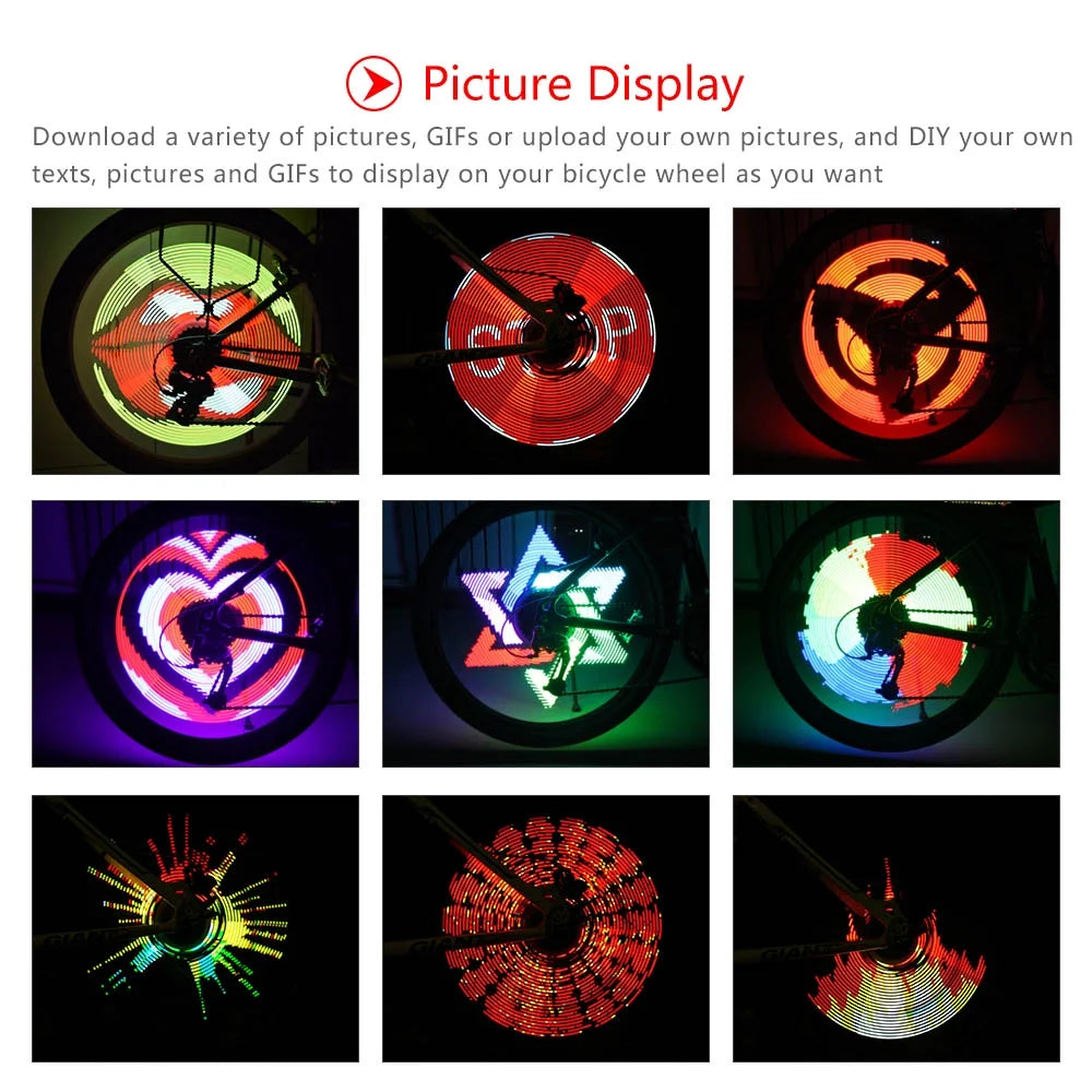 64 LEDs Rechargeable Bike Spoke Wheel Light E20589