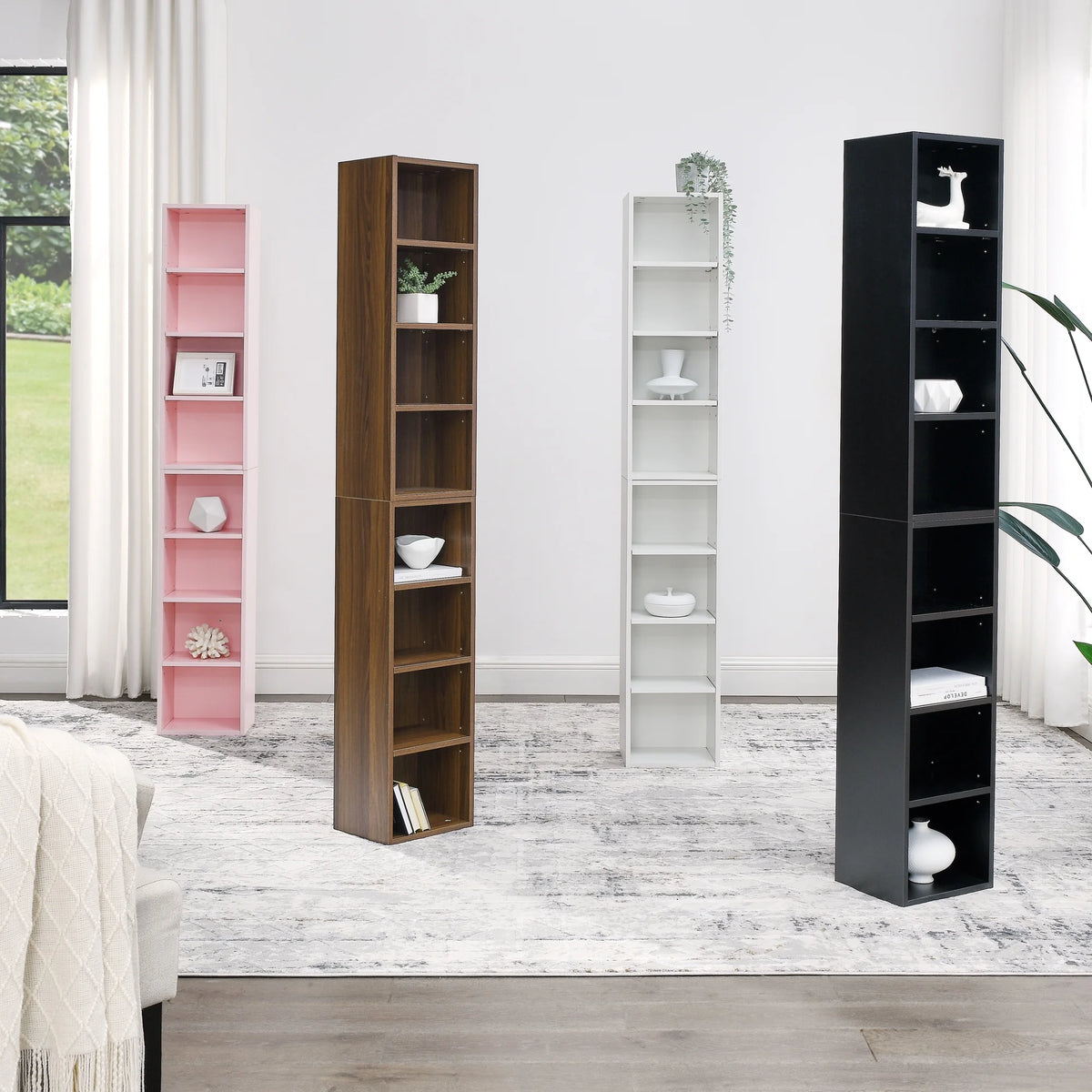 8-Tier Media Storage Tower Rack with Adjustable Shelves H629968