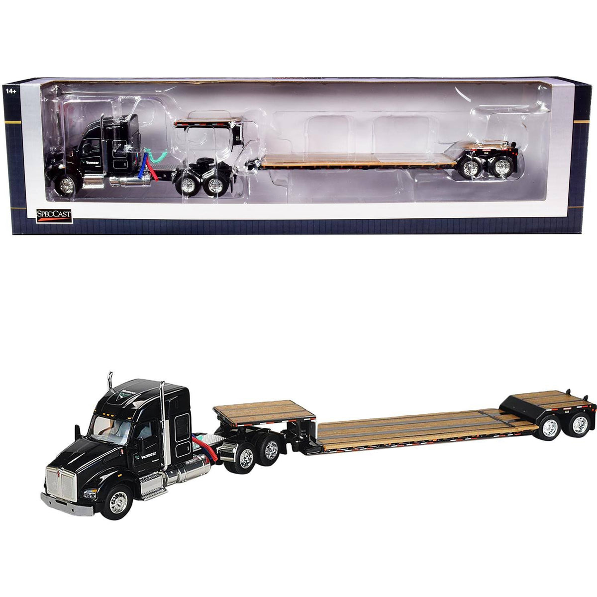 1:64 Diecast Tractor Truck with Lowboy Trailer Y103559