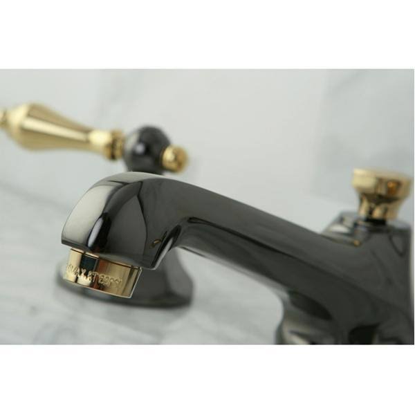 Polished Chrome/Black Nickel Widespread Lavatory Faucet with Brass Pop Up D3531